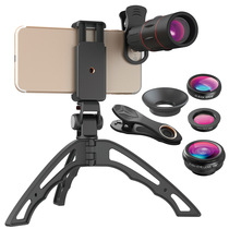 Cross-border exploits APEXEL18 times giggio fish-eye wide angle micro-distance four-in-one suit universal external phone lens