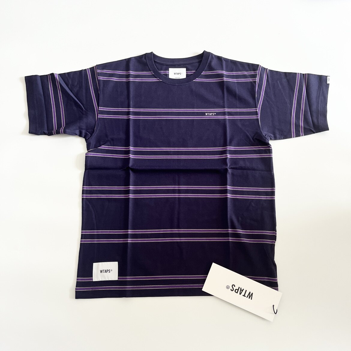 21SS WTAPS JAM 02 SS Tシャツ PURPLE L 聞きだし ボーダー 