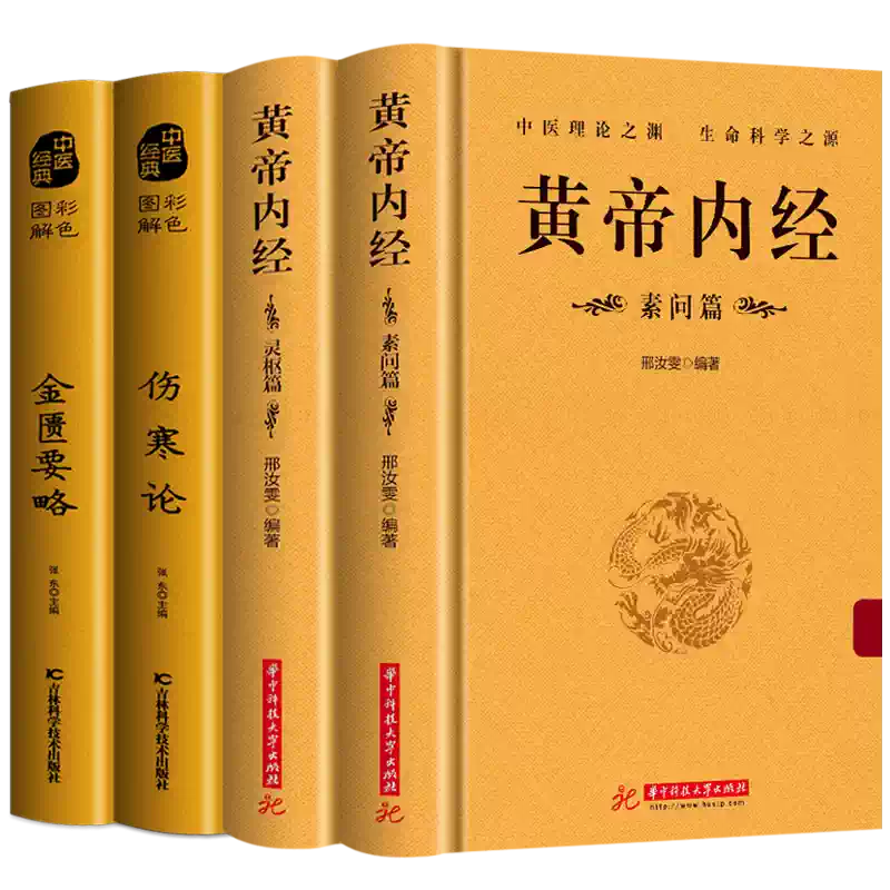 精装】正版4册黄帝内经灵枢素问伤寒论金匮要略白话解读原文+译文中医