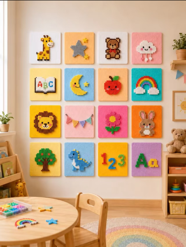 Dopamine Felt Board Wall Stickers, Pegboard Display Board, No-Drill Cream-Style White Wall Transformation, Photo DIY Decorative Painting