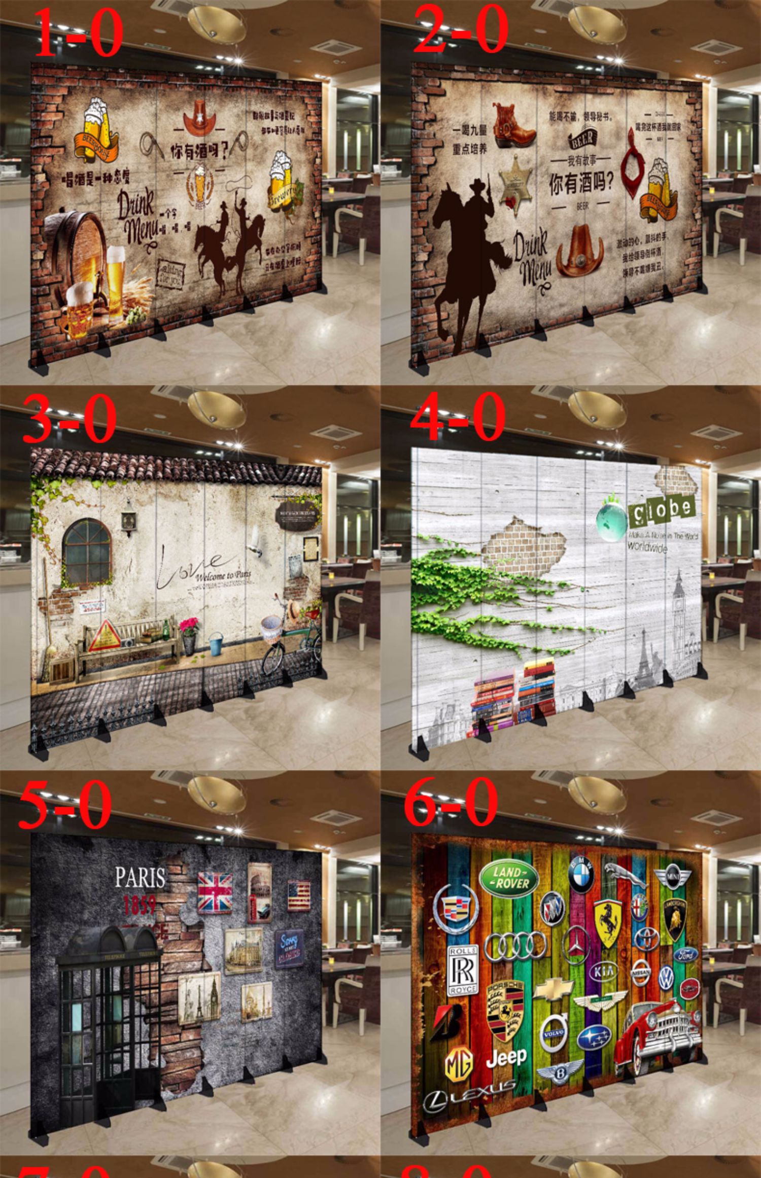 Hoạt động đơn giản Màn hình retro châu Âu phòng khách hiên nhà hàng bar nhà hàng túi nhà hàng sáng tạo gấp di động - Màn hình / Cửa sổ bình phong vải