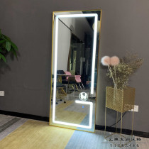  Net red hair mirror table hair salon special hair salon mirror trendy barber shop floor mirror with light single-sided high-end