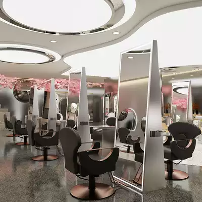 Net Red store single-sided double-sided mirror LED touch smart hair salon tide hair salon special floor mirror