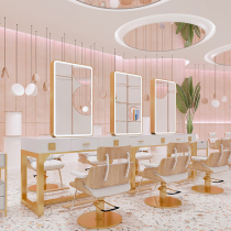  LED touch control trendy mirror table net red hot dyeing table hair salon mirror barber shop cabinet one-piece hair salon special