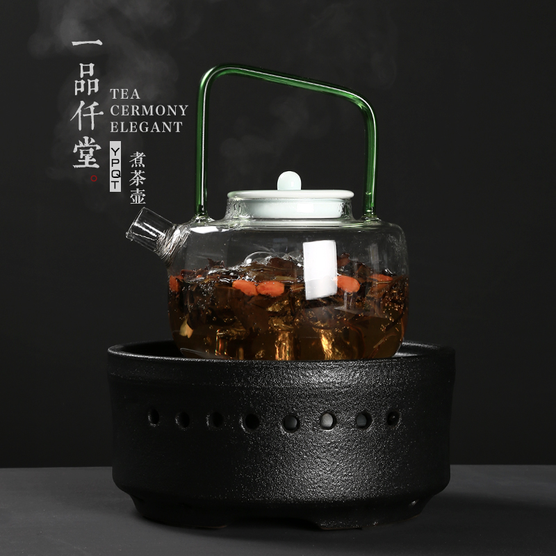 Yipin thousand hall high borosilicate glass boiling kettle girder white tea tea more heat - resistant glass tea kettle