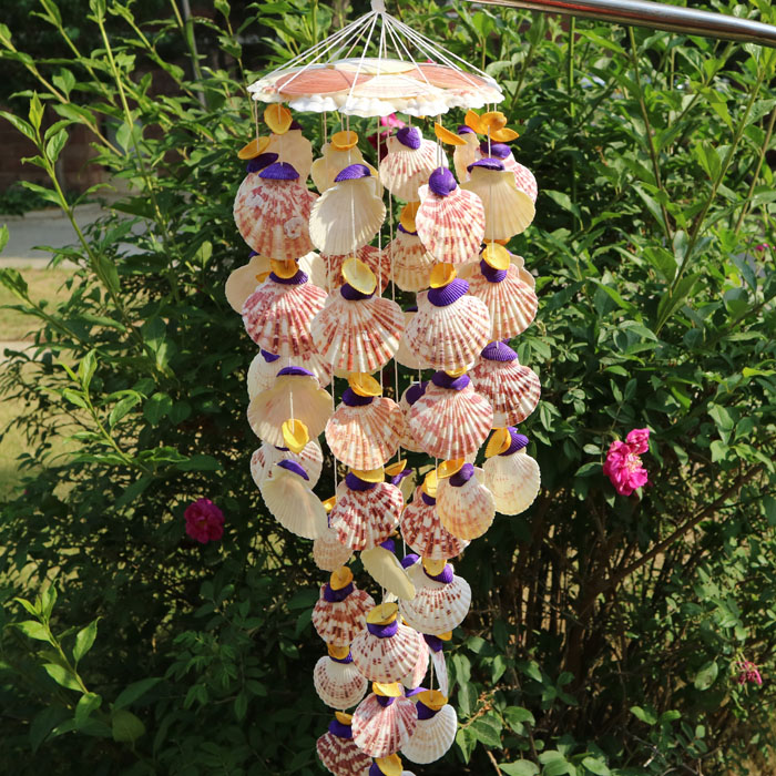 Natural conch shell wind chimes marine specialty crafts creative birthday gift home decoration pendant pendant