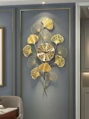 Ginkgo biloba clock wall clock living room entrance modern light luxury art hanging watch new Chinese creative wall decoration hanging wall clock