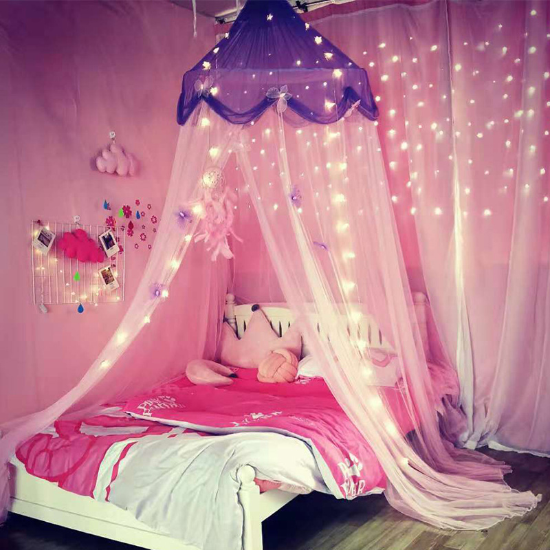 Dome mosquito net Princess ceiling type non-installation without bracket convenient household disassembly and washing hanging net red bed mantle