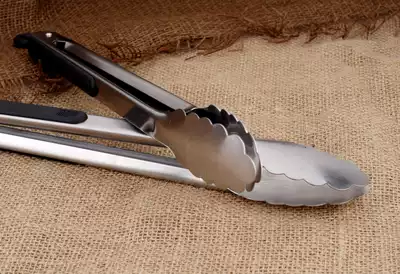 Stainless steel food clip Outdoor household barbecue tool anti-scalding clip Silicone handle clip Barbecue clip Baking clip