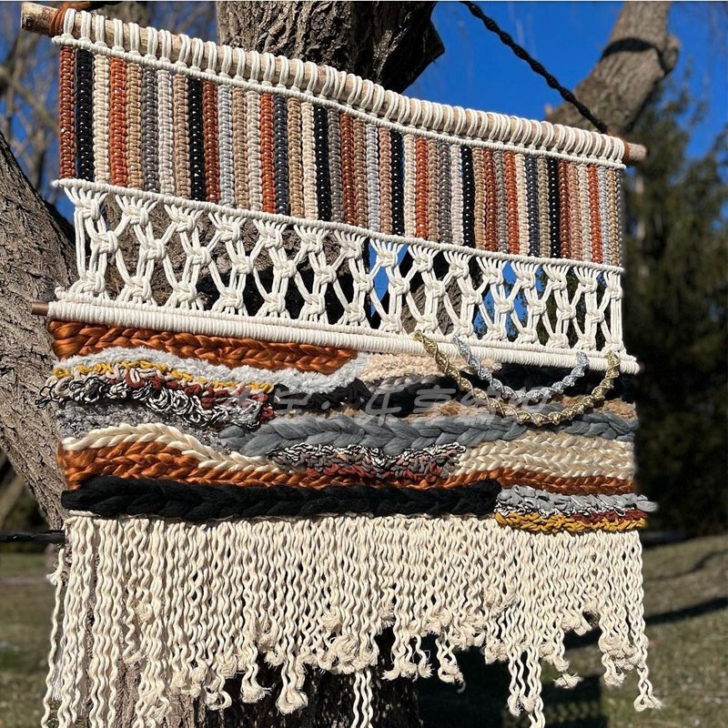 Hand-Woven Tapestry, Bohemian Wabi-Sabi Hanging Decoration, Ethnic Exotic Style Colorful Tibetan Moroccan Wall Decoration