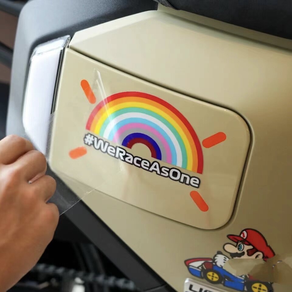Calf Electric New 2022 U2 UQI Sticker Electric Car Scratch Decoration Sticker Rainbow Sticker