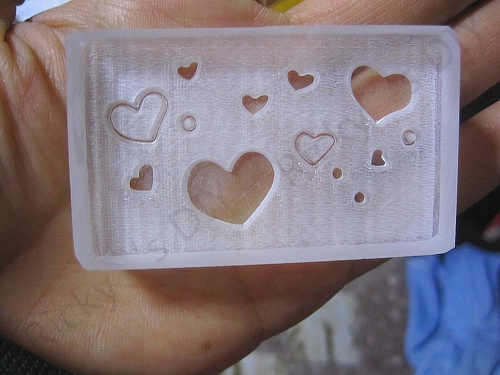 Starry Sky Heart 5.6cm*3.5cm Acrylic Soap Stamp