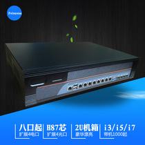 Eight-port gigabit H87 industrial computer soft router The whole machine supports 4 electrical ports 40 gigabit optical ports 12 network ports 2U chassis