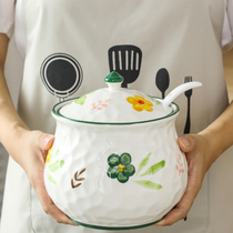 Lard tank large capacity chili oil tank oil spicy kitchen household seasoning jar oil tank jar salt tank