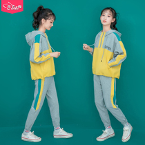 Zhongdai womens autumn clothing 2021 New Style 13 girls 12 girls childrens clothing spring and autumn fashion sports suit 15 years old