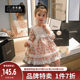 Chimidi girls princess dress 2021 autumn new western style children's clothing children's Korean version of small floral dress temperament