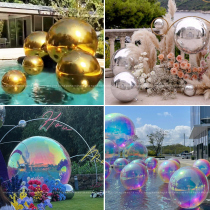 PVC laser mirror balloons can be lifted into the air and can be hung on bar giant decoration shopping malls and colorful air model ball stages