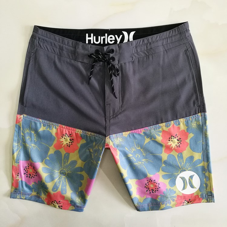 Hurley men's quick-drying beach pants loose large size seaside surf shorts spa swimming trunks flower shorts multi-color optional