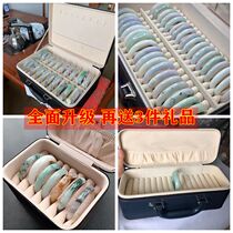 Portable bracelet box 15-digit jade bracelet zipper lock Curry color multifunctional suitcase jewelry storage box