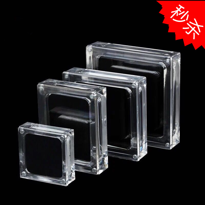 Transparent acrylic magnet with lid Bare diamond box Pendant box Bare stone box Ring box Color gem box Square box Display box