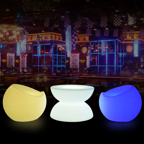 Светящийся журнальный столик из полиэтилена из полиэтилена, повседневный барный стул, креативная спинка, диван, табурет в форме яблока, круглый журнальный столик