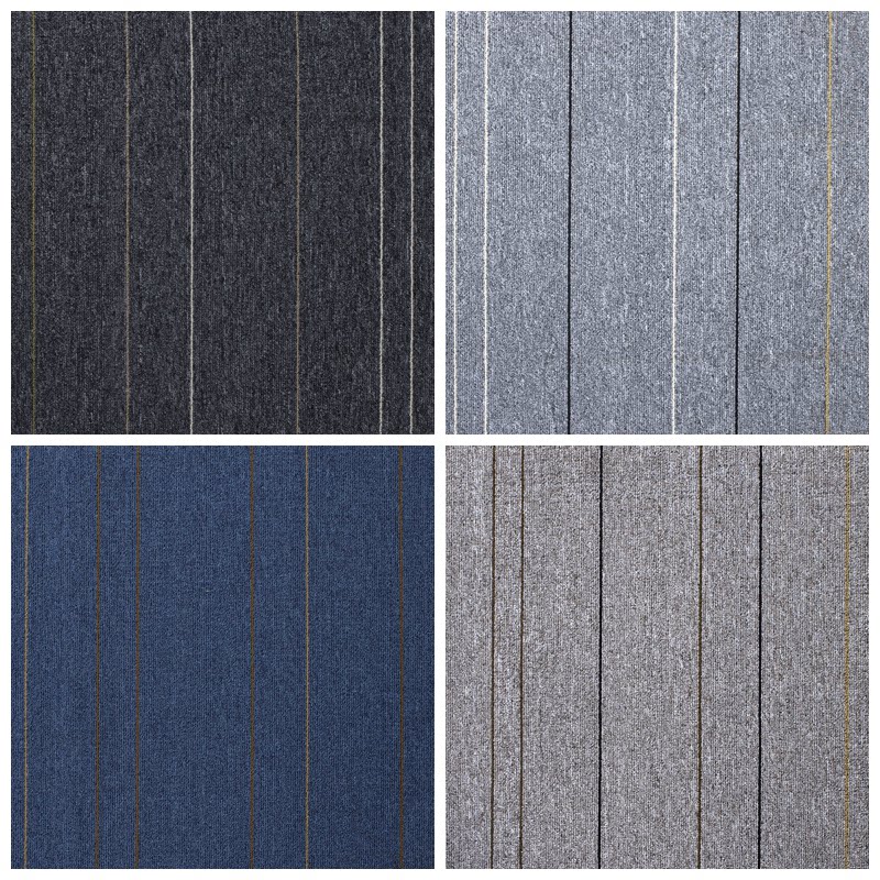 Office meeting room spliced ​​with carpet gray solid color striped square billiard hall KTV club flame retardant floor mat