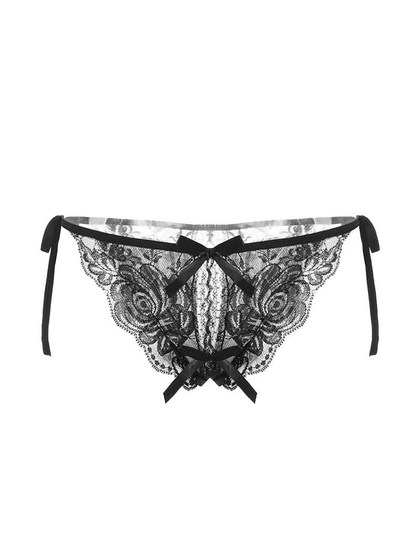 Evil Girl Sexy Lace Open-Crotch Thong Couple Women's Summer Temptation No-Removal Underwear Ultra-Thin Small Thong Panties