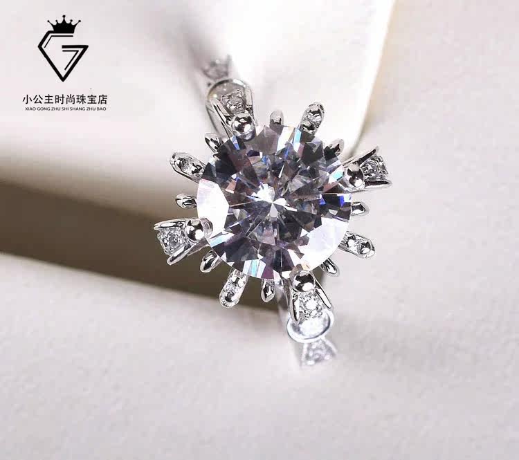 PT950 platinum D color imported mossamic diamond 1 carat luxury design sensual daisy floral emulation diamond female