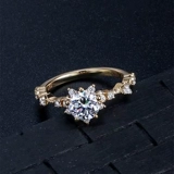 Платиновое бриллиантовое кольцо, белое золото 18 карат, 1 карат, со снежинками