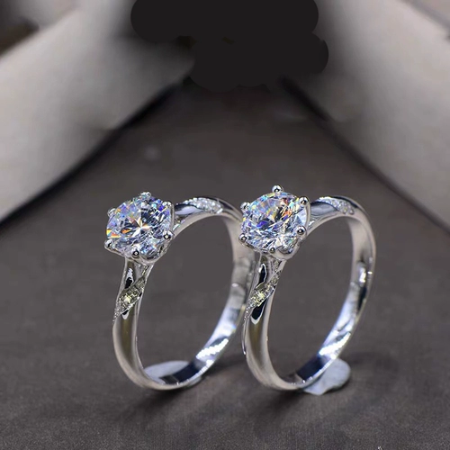 Платиновая инкрустация камня, модное обручальное кольцо, белое золото 18 карат, простой и элегантный дизайн