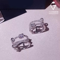  Sterling silver gold-plated stacked ring group inlaid with diamonds three-layer luxury ring female European and American fashion personality wild net red model