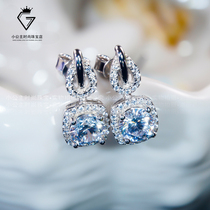 18K Platinum four claws moisanishi earrings women Net red earrings temperament simple exquisite platinum earrings female earrings