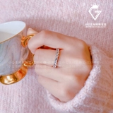 Платиновое модное обручальное кольцо подходит для мужчин и женщин, инкрустировано бриллиантами, белое золото 18 карат