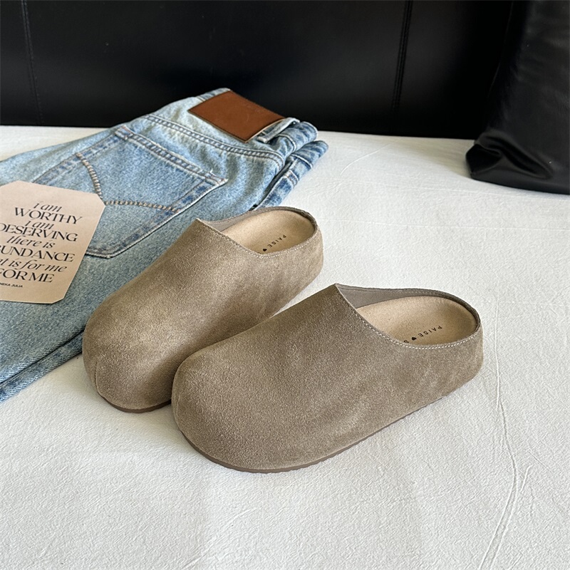 2025 Autumn New Versatile Lightweight Genuine Leather Closed-Toe Women's Retro Casual Slip-On Thick-Soled Mule Birkenstock Shoes 2025 Autumn New Versatile Lightweight Genuine Leather Closed-Toe Women's Retro Casual Slip-On Thick-Soled Mule Birkenstock Shoes