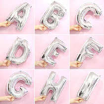 Silver letter aluminum balloon English ABCDEFGHIJKLMNOPQRSTUVWXYZ birthday decorations