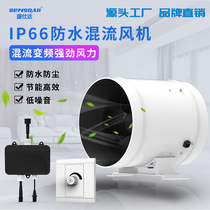 Frequency conversion throttle pipe blower energy saving mute pipe blower exhaust air supply new blower 66 grade waterproof and rain-proof