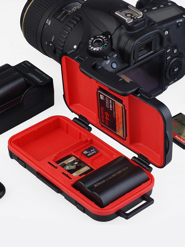 Camera Battery Memory Card Case LP-E6 Battery Case SD Memory Card CF Card Case Canon 5D4 Monocular D850 Nikon