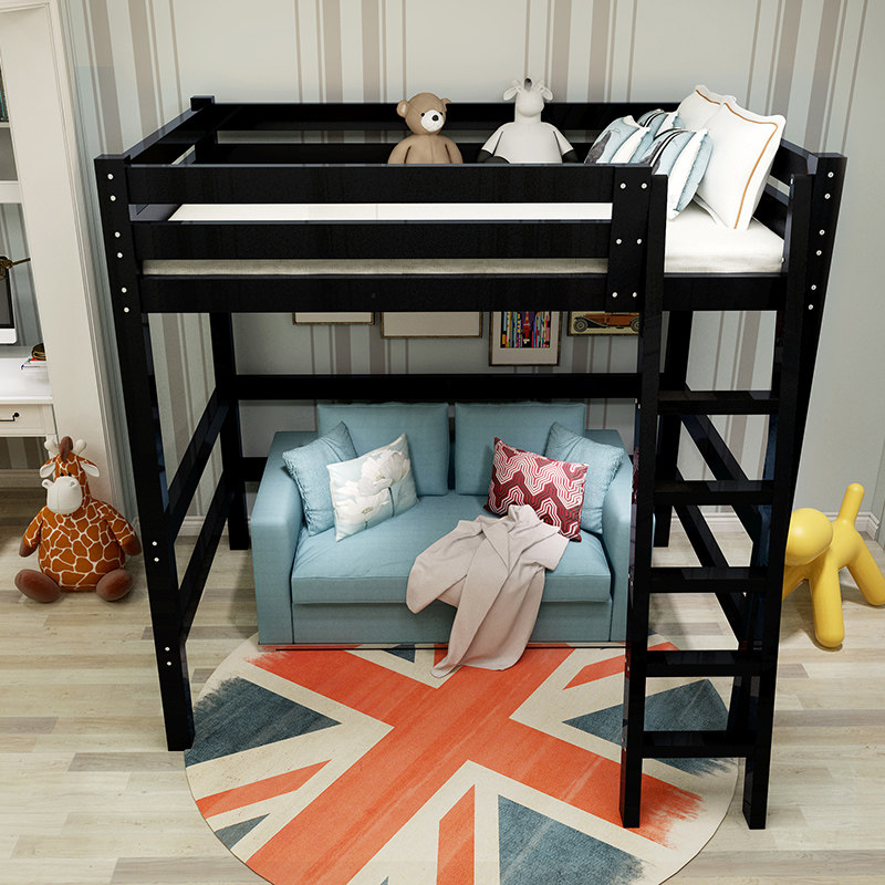 Buy Solid wood elevated bed adult children multifunction combination