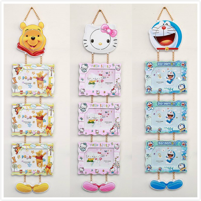 7inch Cartoon Cute One-Piece Hanging Photo Frame Set Creative Children's Wall Decoration Photo Frame for Printing Photos Large 6