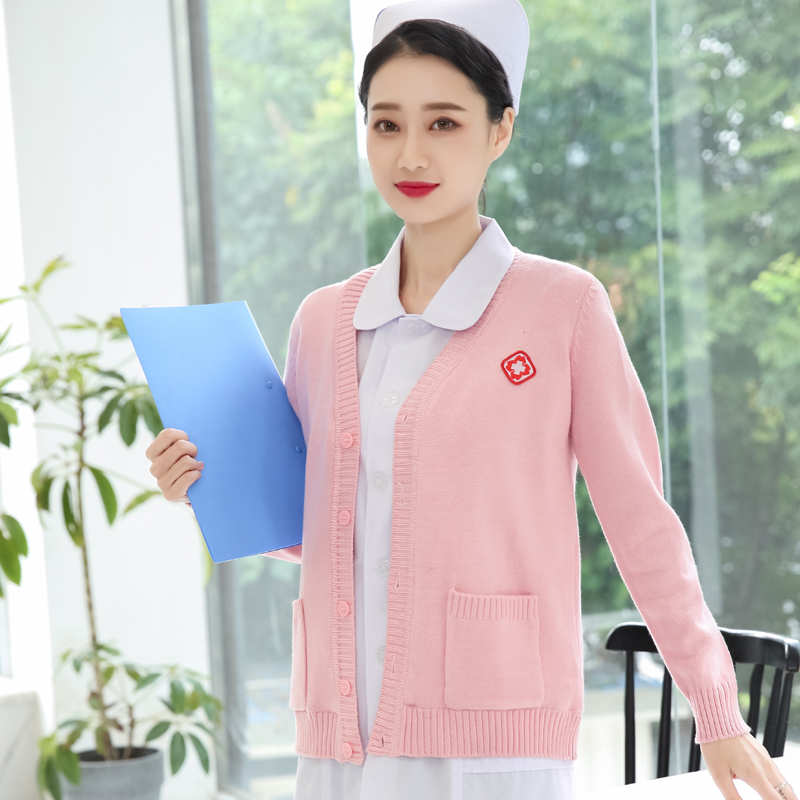 phụ nữ y tá áo len của y tá áo khoác cardigan hàng dệt kim dày cộng với nhung mùa đông outwear mặc Nightingale