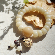 Selected natural white Bodhi root Beige old Bodhi beads Seiko boxwood shower carved hand string 