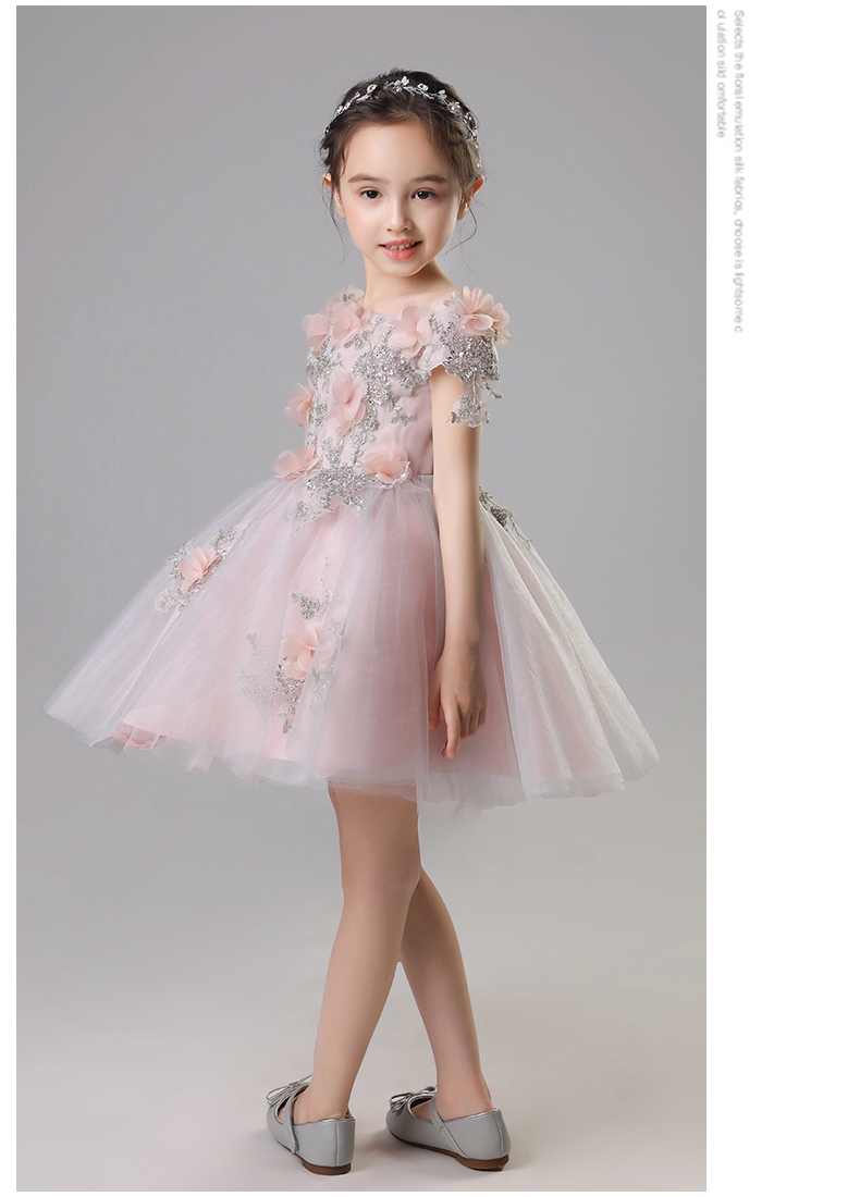 Cô gái đám cưới công chúa váy fluffy trẻ em từ vai sinh nhật buổi tối ăn mặc hoa cô gái đàn piano trang phục mùa hè quần áo trẻ em
