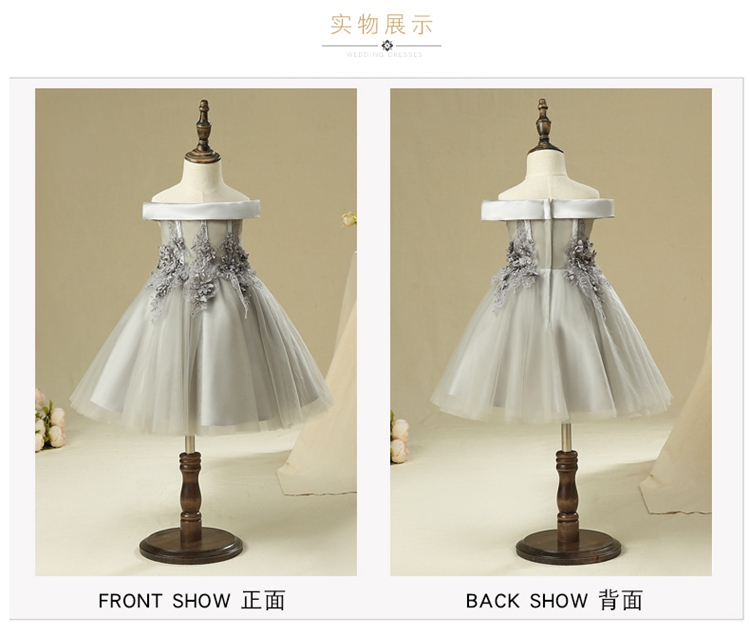 Váy hoa cho bé gái dạ hội bé gái váy công chúa từ vai fluffy váy cưới piano 2019 mới xuân - Váy trẻ em váy trẻ em đẹp