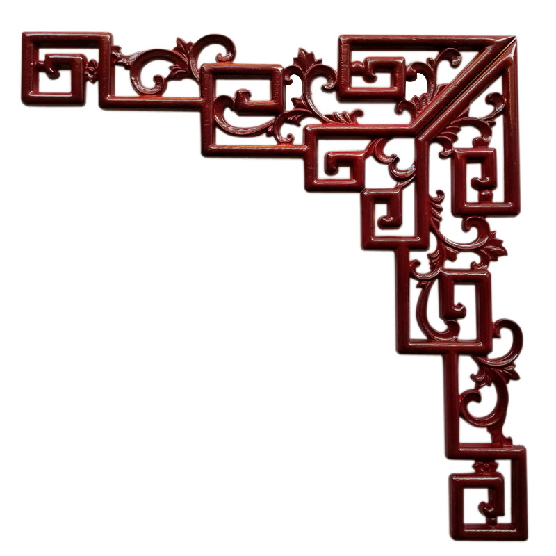 Dongyang wood carving Chinese solid wood corner flower line suspended ceiling background wall decorative floral diagonal beam drag European wood applique