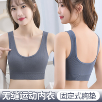 2 pieces of stereotyped underwear female high school anti - dropping sports bras anti - seismic small chest gathering beautiful back to the chest