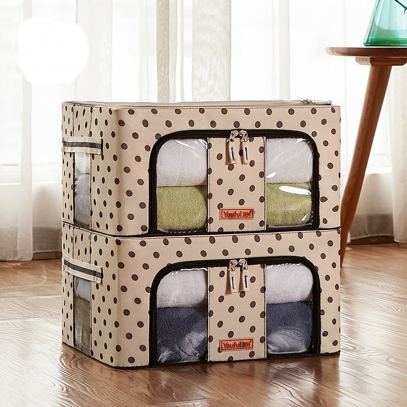 2 small three-steel frame household dormitory clothes thickened fabric Oxford cloth 44L foldable waterproof 44 liters storage box