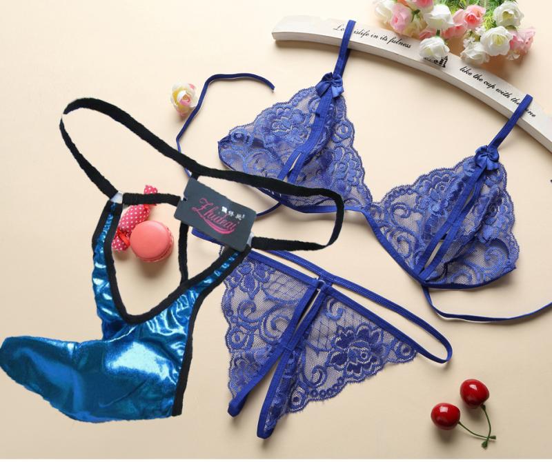 Cặp đôi gợi cảm đồ lót nam nữ áo thun quần lót quyến rũ tình yêu đường trong suốt rỗng quần T quà tặng sịp đôi dễ thương
