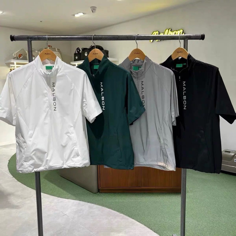 Korean New Style Men's Golf Jacket with Stand Collar, Half-Zip, Quick-Drying Sports Top, Versatile Jacket