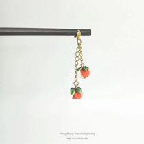 Persimmon Ruyi Hairpin Hanfu Female Fairy Ancient Style New Headwear Simple hipster Cute Persimmon Student Gift