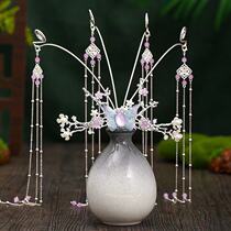 Hanfu headdress head Crown tassel step shake hair hairpin ancient style accessories Super fairy girl hair costume hair accessories hair crown